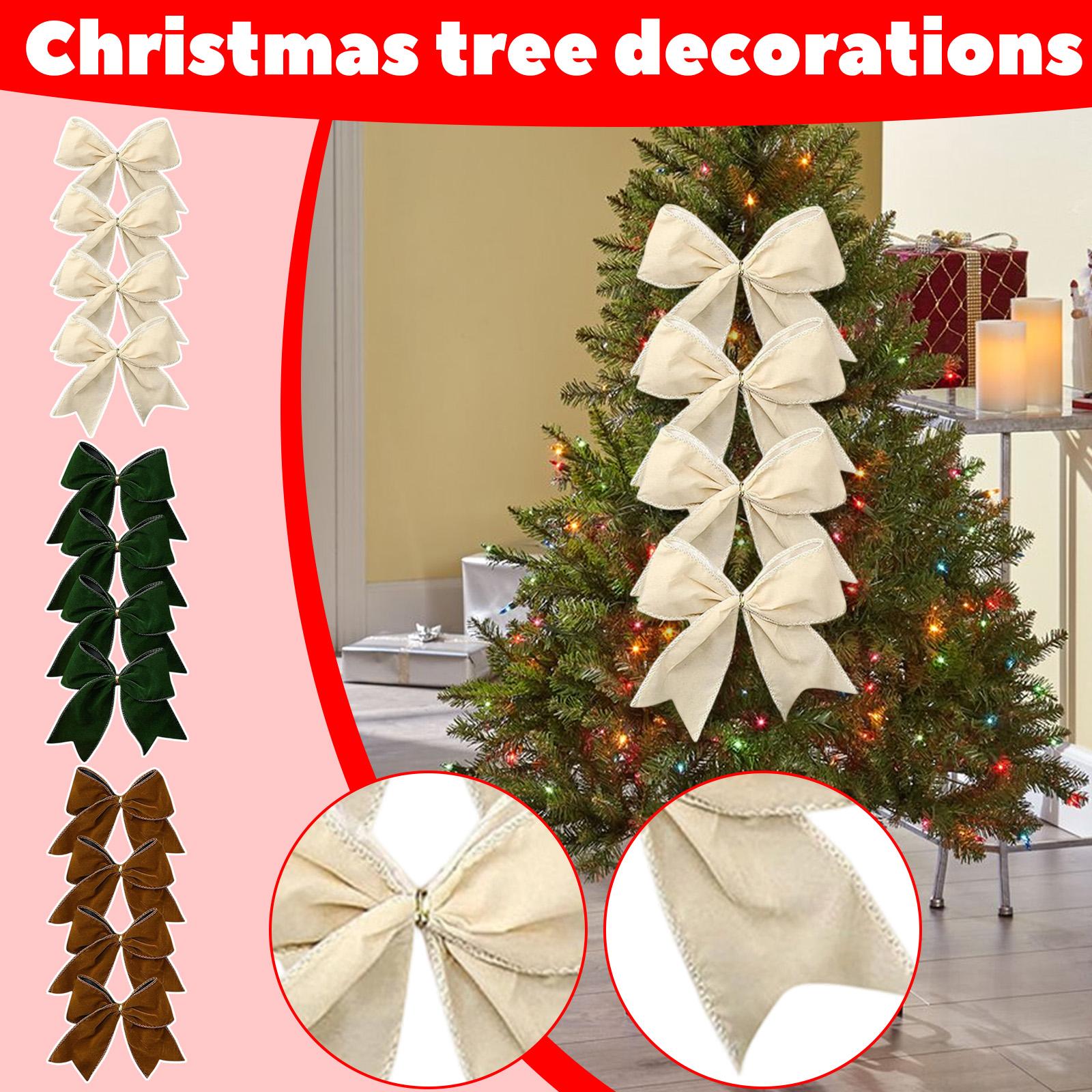 

Christmas Bow Decorations, Fabric Christmas Tree Wreaths, Decorative Bow Decorations, Hanging Ornaments One Size