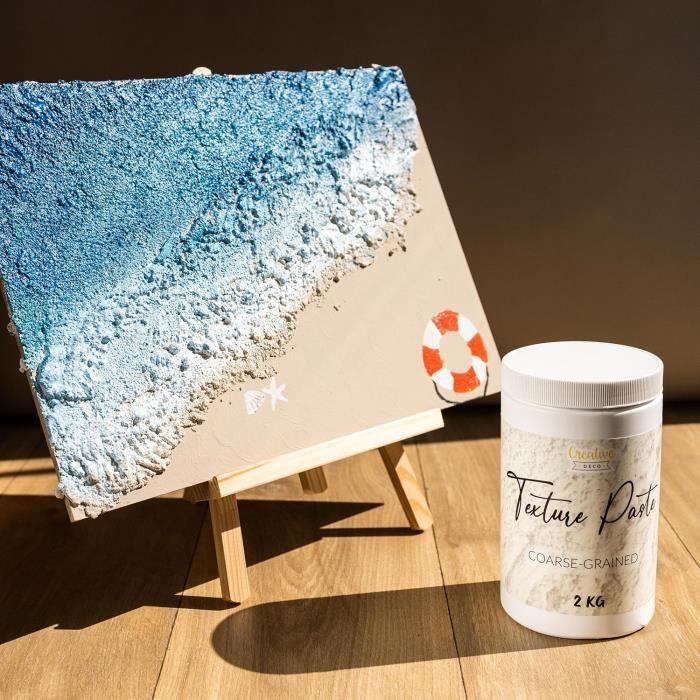 Creative Deco Pâte De Texture Gros Grains 2kg - Pâte À Relief Pour Peinture Acrylique - Pâte Texturée - Modelage