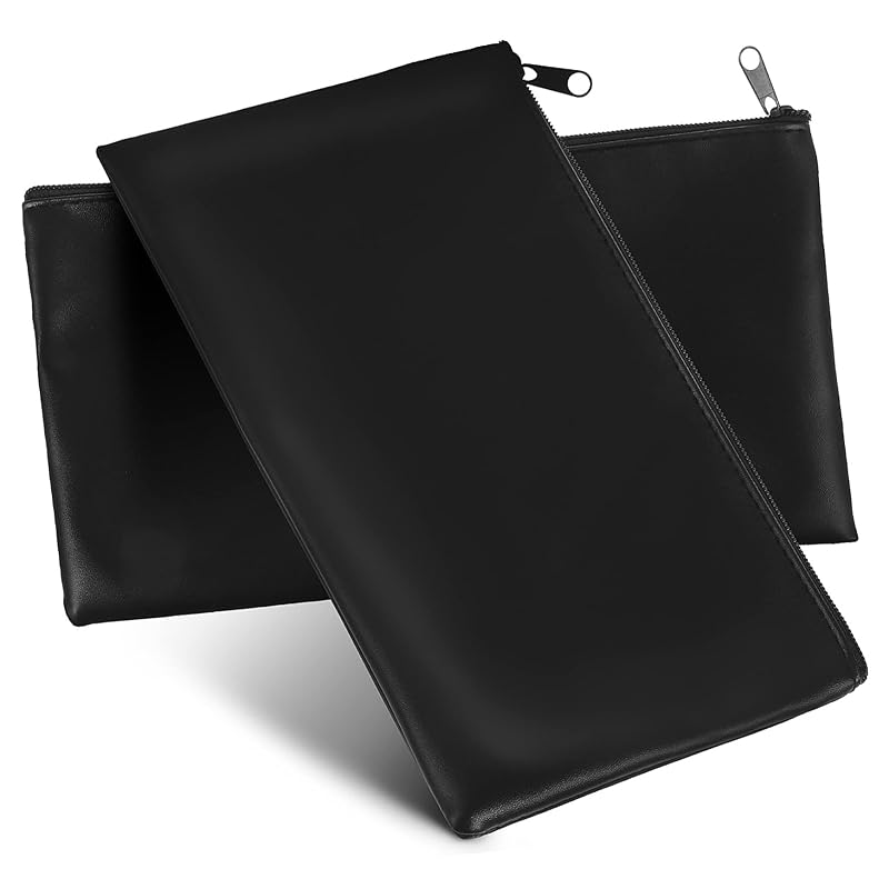 

2 pieces storage bag money pouch with zipper money bag with zipper check leather money pouch money organizer bag receipt pouch money pouch for for