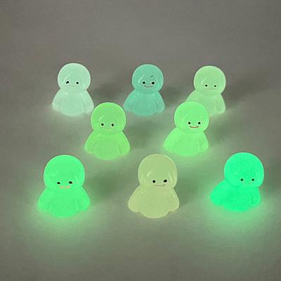 10Pcs Luminous Resin Doll Glow In The Dark Miniature Ornament For Diy Garden