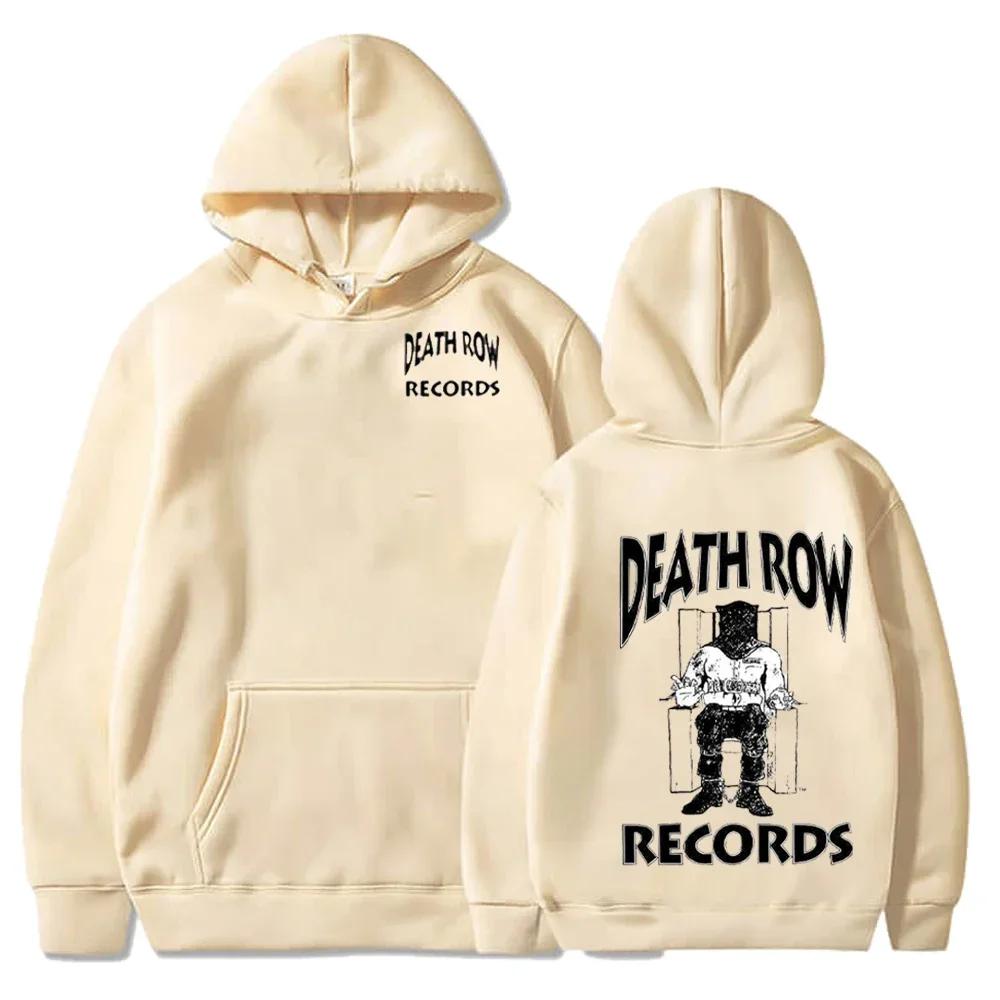 Death Row Records Hoodies Frühling Herbst Fleece Hoodie Pullover Mode Herren Damen Locker Kapuzenpullover Hip Hop Streetwear Top