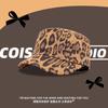 American Leopard Print Retro Forward Hat Women Autumn Winter Seasons New Face-Showing Small Versatile Equestrian Hat Beret