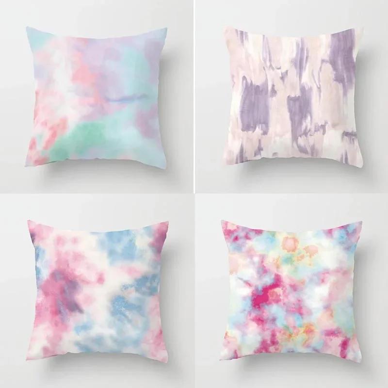 Tie Dye Cushion Cover, Geometric Abstract Art Throw Pillow Sofa Home Decor