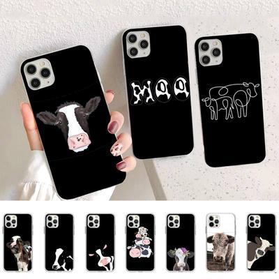 Animal Cute Cow Phone Case for iPhone 11 12 13 Mini Pro Max 8 7 6 6S Plus X 5 SE 2020 XR XS Case Shell