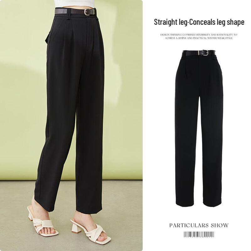 SheTu Women's Commuter High-Waist Cropped Casual Pants