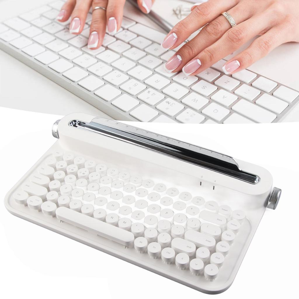 Vintage   Keyboard 86 Keys Portable Wireless Keyboard with Integrated Stand for   for   for