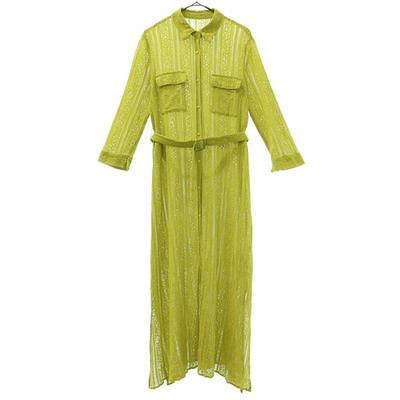 Mila Owen Renn Langarm Strick Langkleid grün Damen Gebraucht