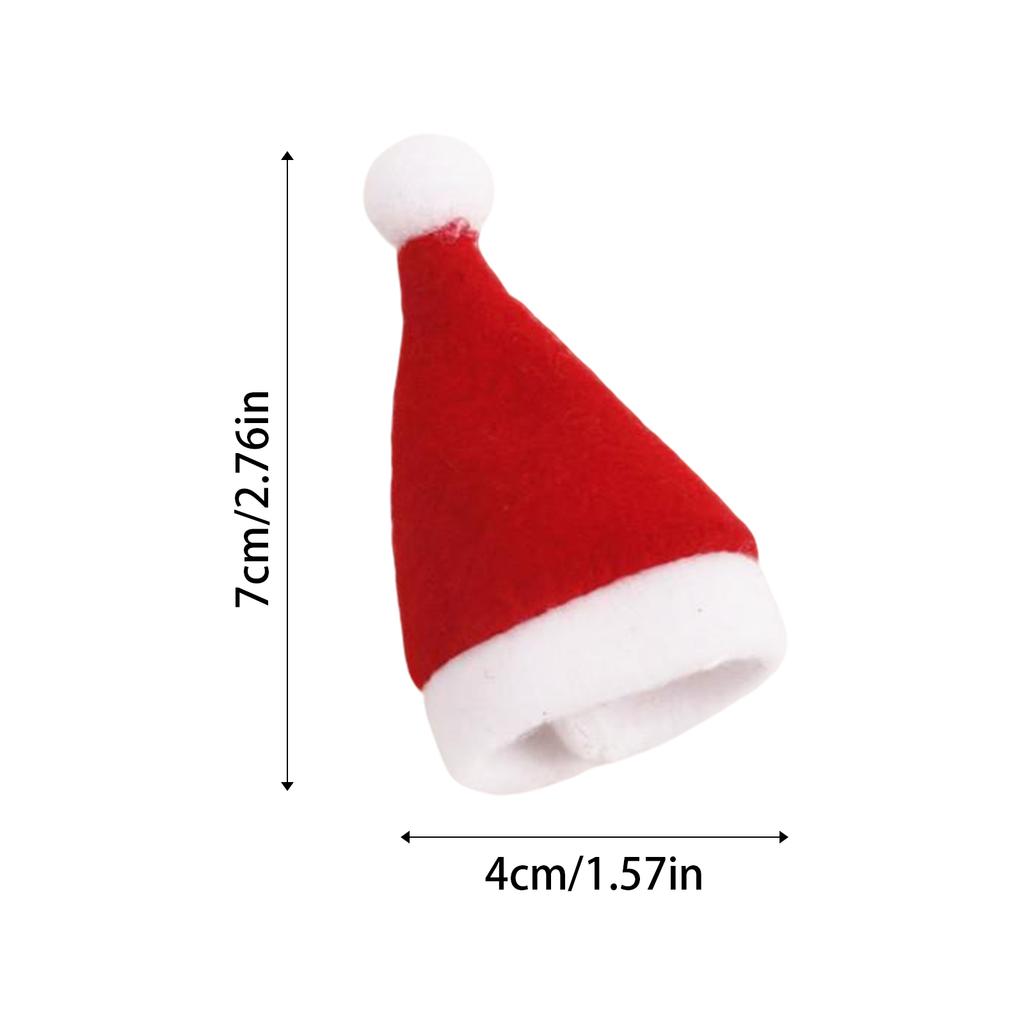 Christmas Hat Mini Red White Multi Purpose Christmas Decoration Accessory Festive Wine Bottle Utensil Decor Party Table Decor