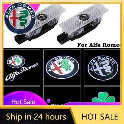 Car Stickers For Alfa Romeo 2pcs FOR Alfa Romeo LED Car Door Welcome Light Logo Projector Giulia Giulietta Mito Stelvio Brera 14