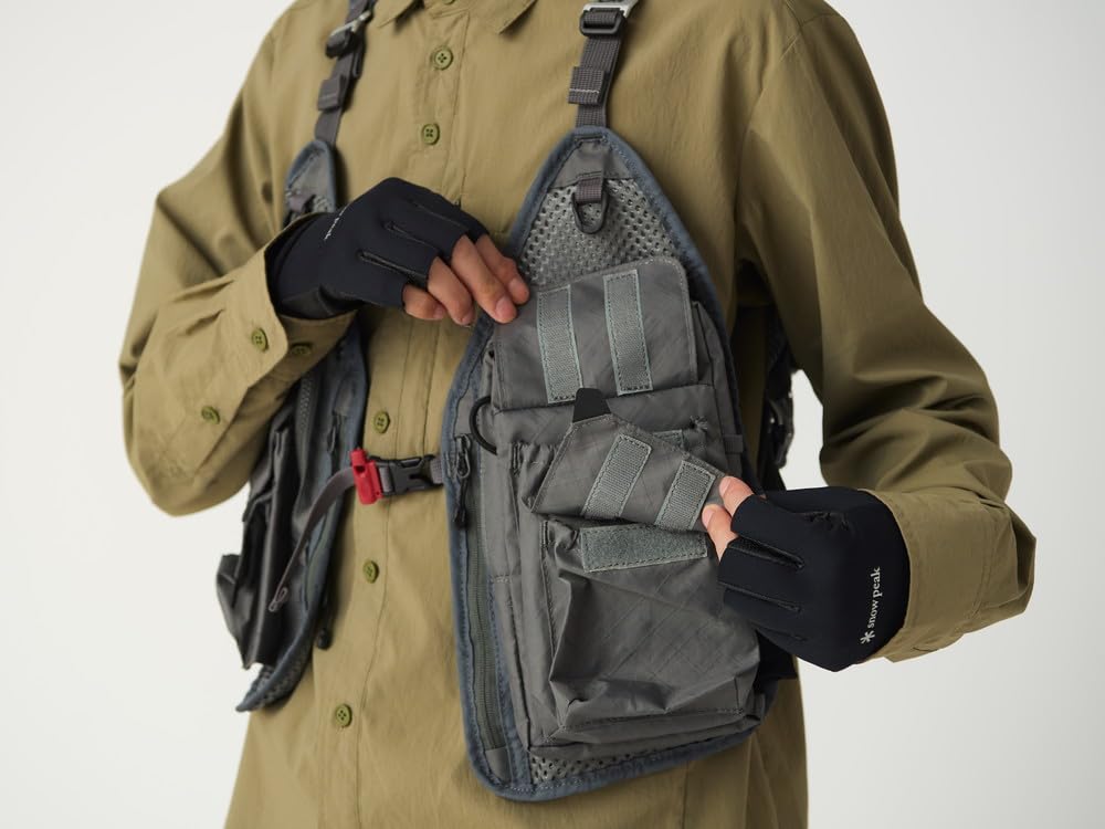 Snow Peak SP FF Joint System Vertical Strap Mesh Vest Vest for Men and Grey One SPF-JK-25AU903 Women,