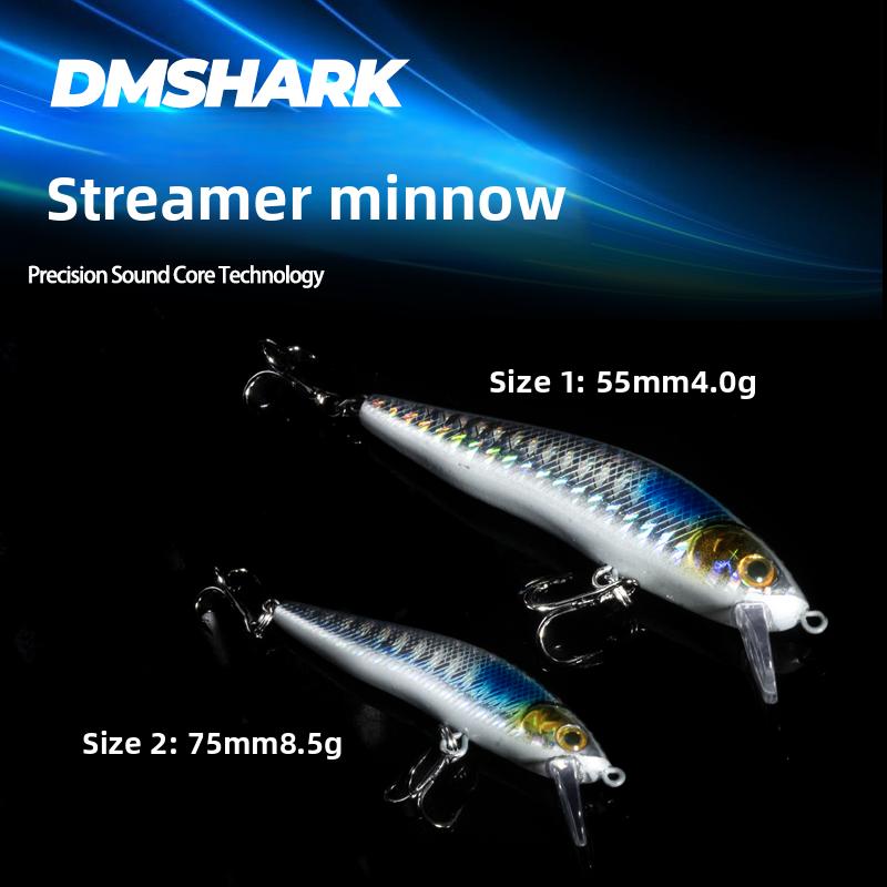 Floating Minnow Suspended Lure Long-Distance Casting Specialized Bass Fishing Surface-Level Slow-Sinking Stainless Steel