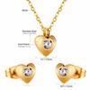Love Earrings Necklace Set Fashion Sweet Necklace Cut Stainless Steel Jewelry Set Women