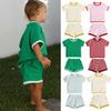 Boys' Summer 2025 Handsome Short-Sleeve Sportswear Set - Two-Piece