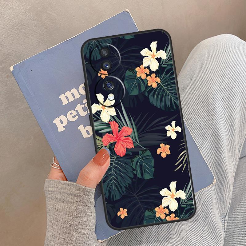 Summer Tropical Plants Leaf Case For Honor Magic 8 5 6 7 Pro Cover For Honor 400 200 Lite 50 70 90 X8a X8b X9a X9b X9c