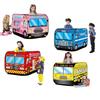 Children’s Fire Truck Police Bus Play Tent - Foldable Pop Up Game Play House Cloth Toy Gift & Firefighting Model for Photography