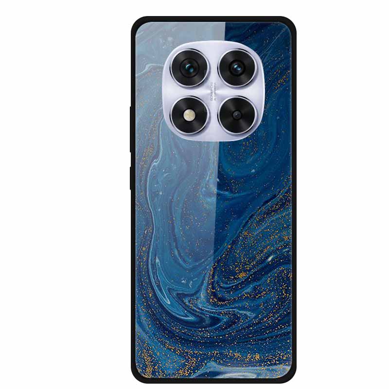 Tempered Glass Case For Xiaomi Redmi Note 14 Pro 5G Back Cover PC Hard Shockproof Cases Beer Marble Texture Cool Fashion Funda