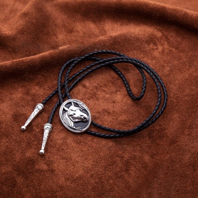 Bolo Tie Punk Shirts Chain Lucky Knot Collar Necklaces Long Neckties Pendant