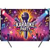 1 Artikel: Karaoke-Mikrofon, Polyester-Fotohintergrund, Party-Bannerfahnen - GeburtstagszubehörXY