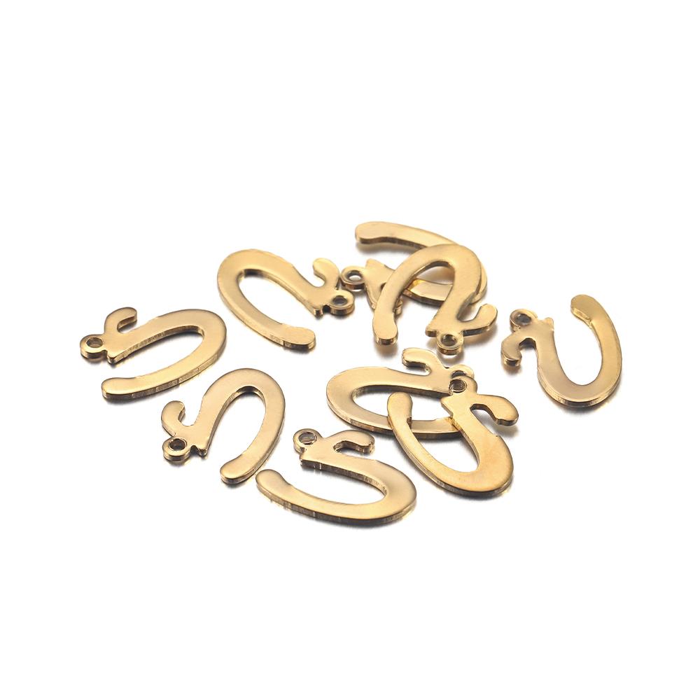 30Pcs Gold Color Stainless steel English Alphabet Letters Charms Pendants A-Z DIY Craft Bracelet Jewelry Making Accessories