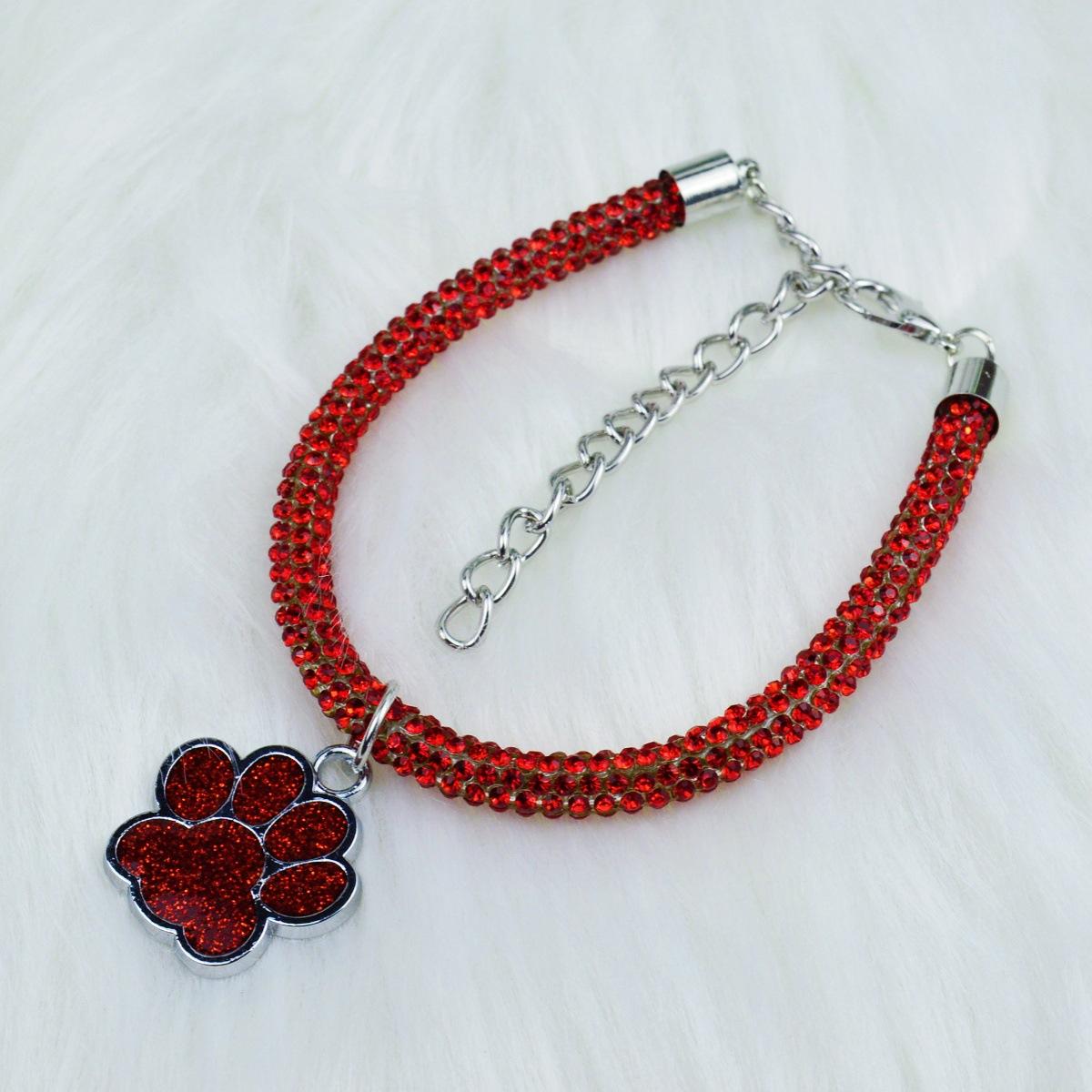 

Cute Cat Claw Claw 7MM Diamond Chain Cat Dog Collar Dog Necklace Cat Collar Pet Supplies XS