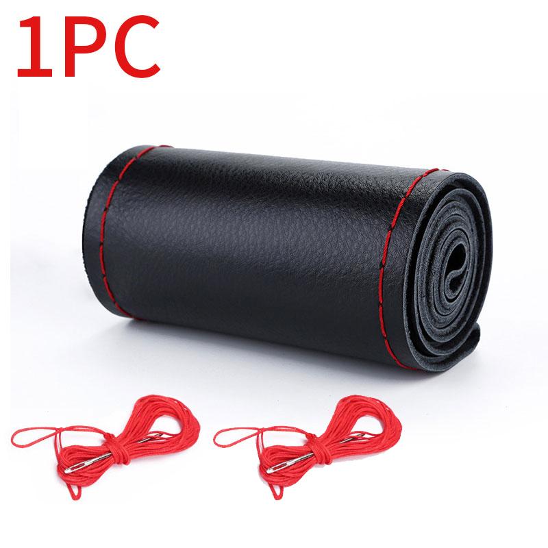 SEAMETAL Genuine Leather Steering Wheel Cover For Car Braiding Steering Wheel Protector Covers Anti Scratch Steering Accessories