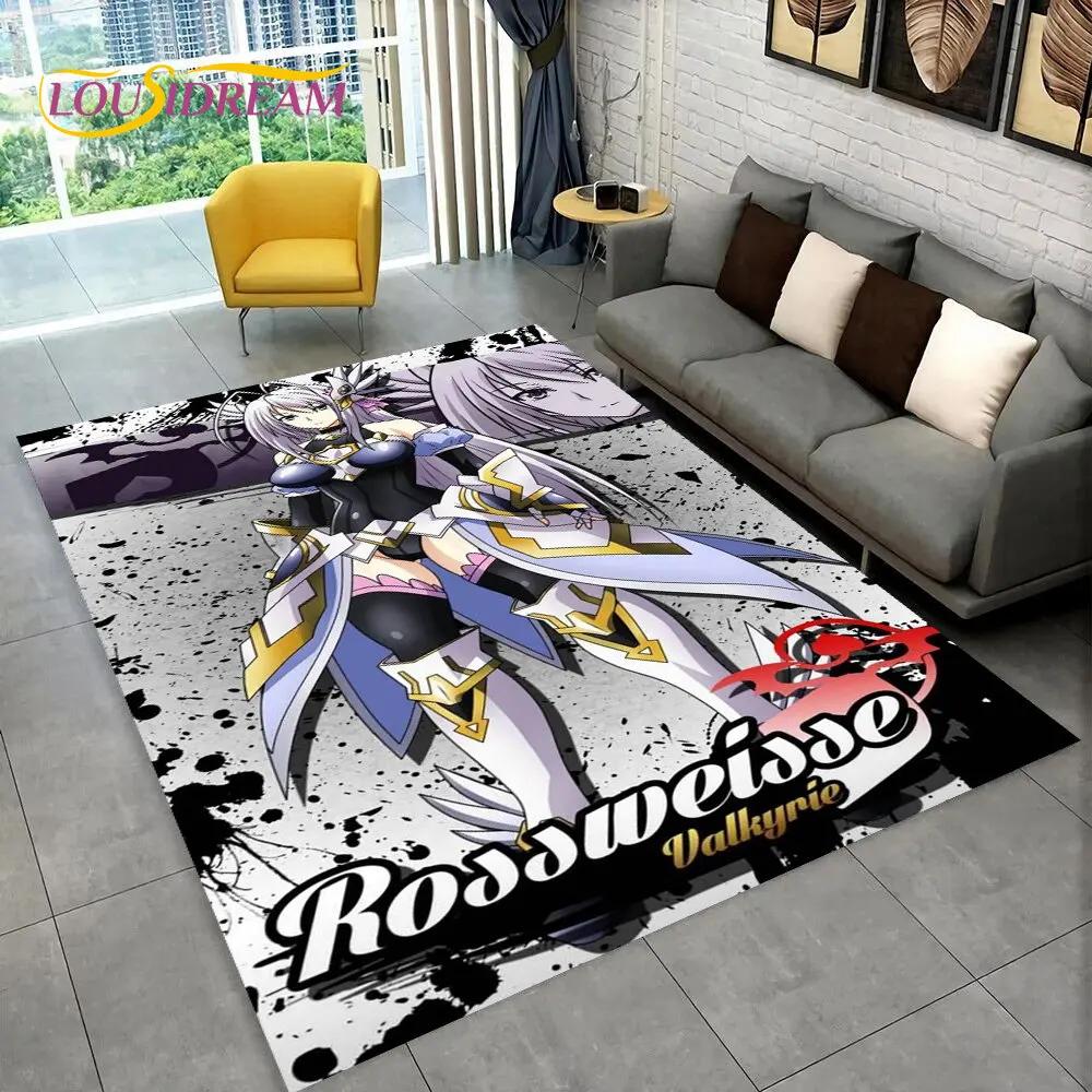 Alfombra Sexy Anime High School D×D, Alfombra para el Hogar Sala de Estar Dormitorio Sofá Felpudo Decoración, Alfombra de Juego Antideslizante 3D para Niños