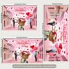 2D Romantic Town Valentine's Day Backdrop for Couple Party Photoshoot