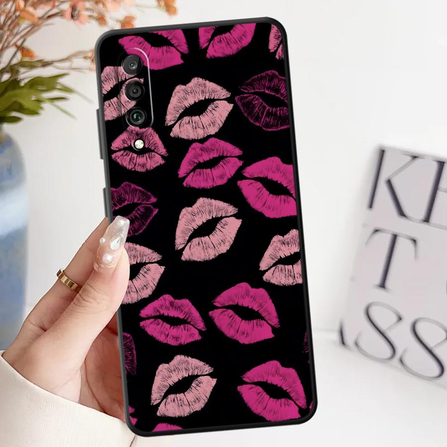 

Lip Art Black Soft Shell Phone Case for Huawei P20 Lite 2018 P Smart 2019 P30 P20 Pro P20 P40 Lite Huawei P smart 2019