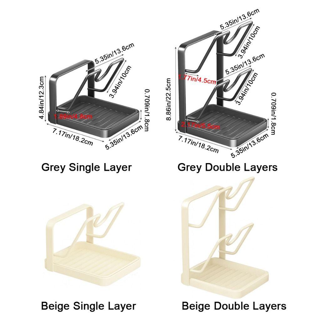 Space Saving Double Layers Pot Lid Rack No Drill Cooking Utensil Holder Pot Lid Organizer Kitchen