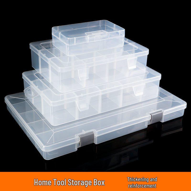 Transparent Rectangular Craft & Storage Box - Small Parts Organizer