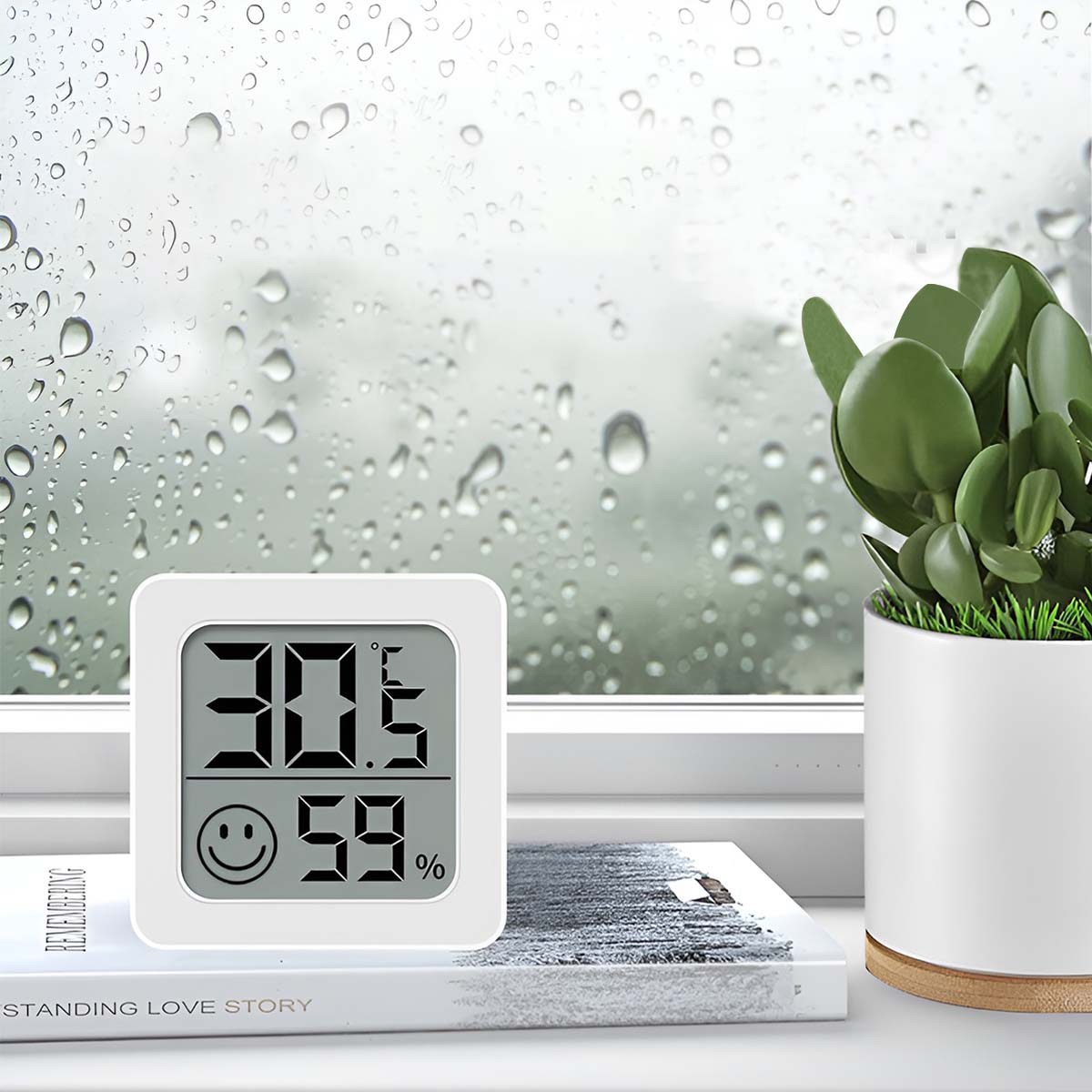 

Temperature gauge LCD temperature and humidity measuring instrument Mini smiley electronic temperature and humidity
