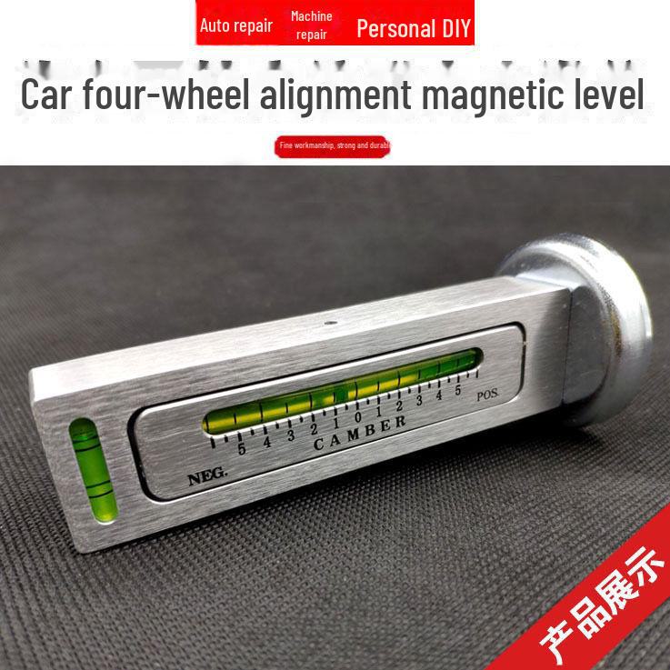 Magnetic Alignment Gauge for Four-Wheel Vehicle Camber Adjustment