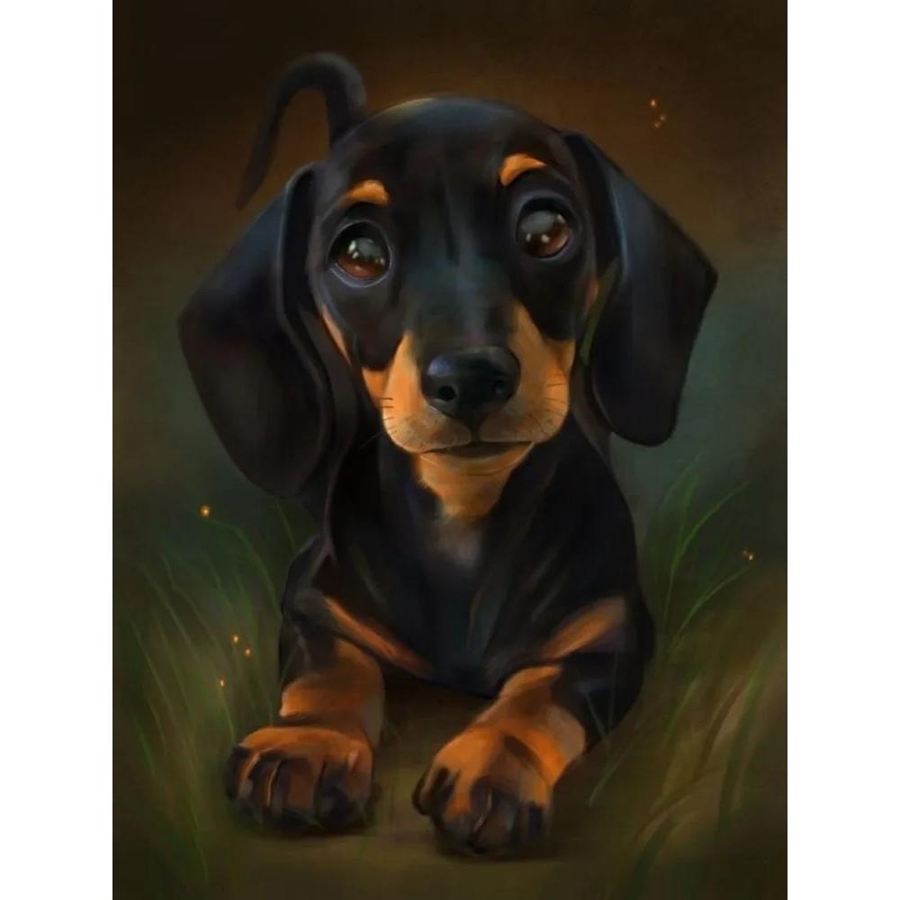 

Такса 5D Набори для алмазної мозаїки Затишна Мила Собака-Вихованець Мистецтво Мозаїчний Портрет DIY Алмазна Вишивка Кімната Різдвяний Домашній Декор Ремесло Round 40x50cm