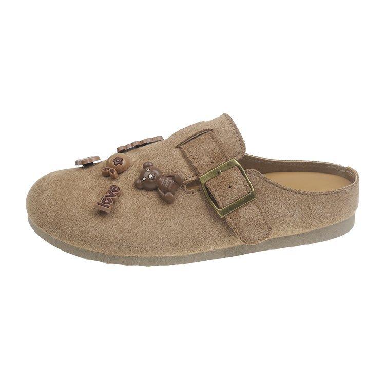Retro Birkenstocks soft-soled outer wear autumn new casual cute bag head Boken half-drag