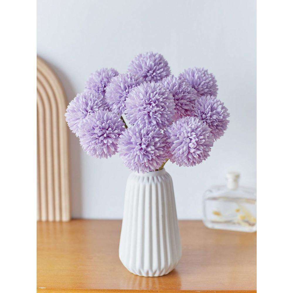 Artificial Chrysanthemum Ball Flowers Dandelion Hydrangea Arrangement Bouquet Present For Friends Bridal Wedding Bouquet Decor For Home Office