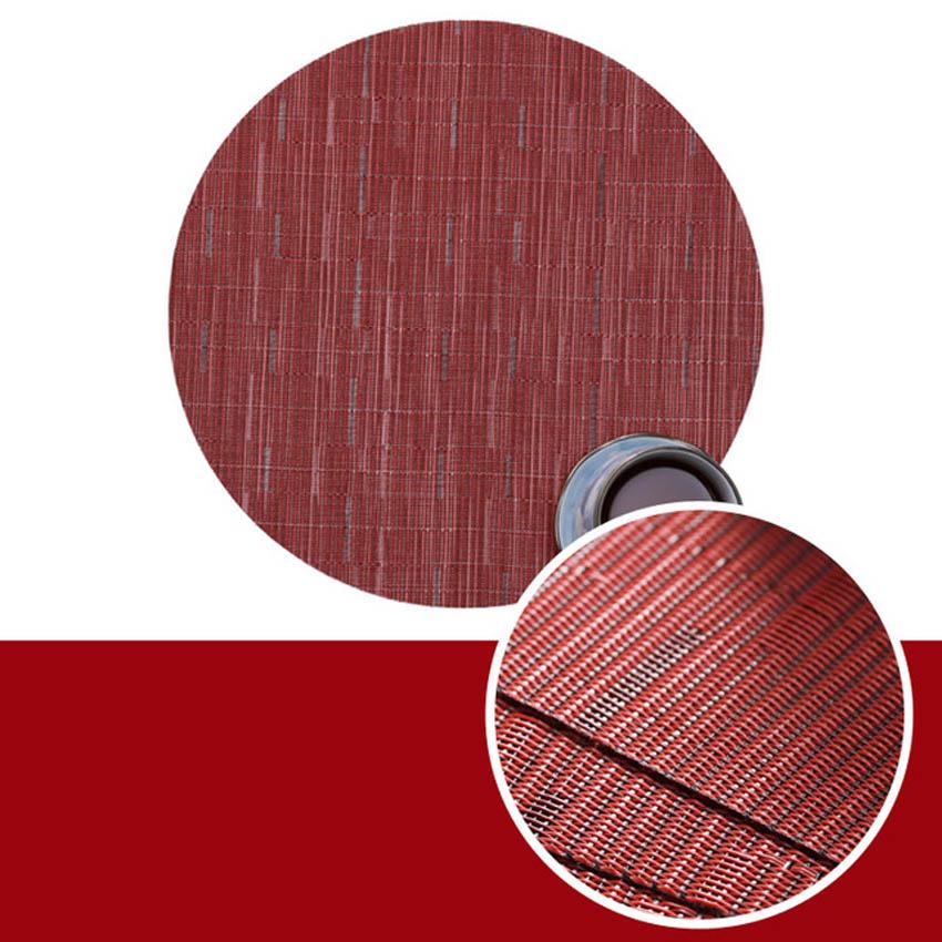 Round Solid Color Painting Placemats Cup Bar Mat Kitchen Accessories PVC Waterproof Oilproof Dining Coffee Table Bowl Pads 35cm