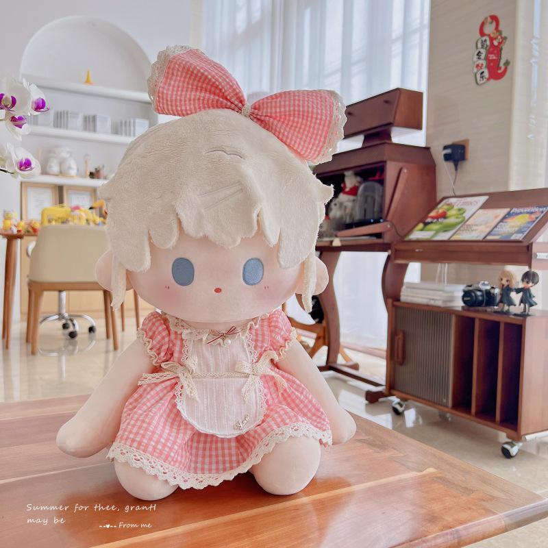 

40cm Girl Cotton Doll in Maid Dress - Plush Doll Costume Set