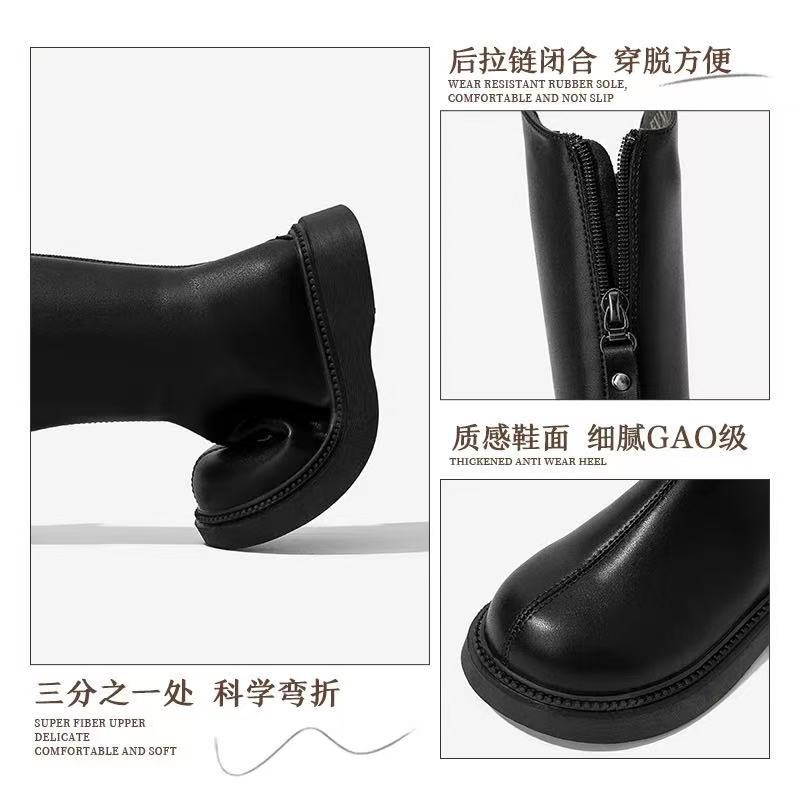 Girls boots children Martin boots 2025 new baby princess girl model catwalk high leather boots