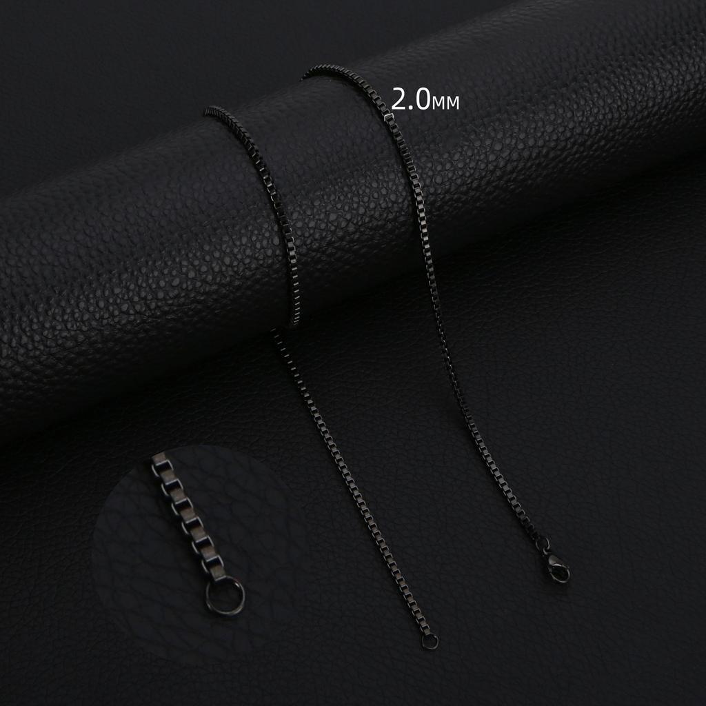 HIYEE 1.5 To 3 MM Thick Stainless Steel Box Chain Necklaces For Men And Women Jewelry Link Chokers With 18 To 24 Inches