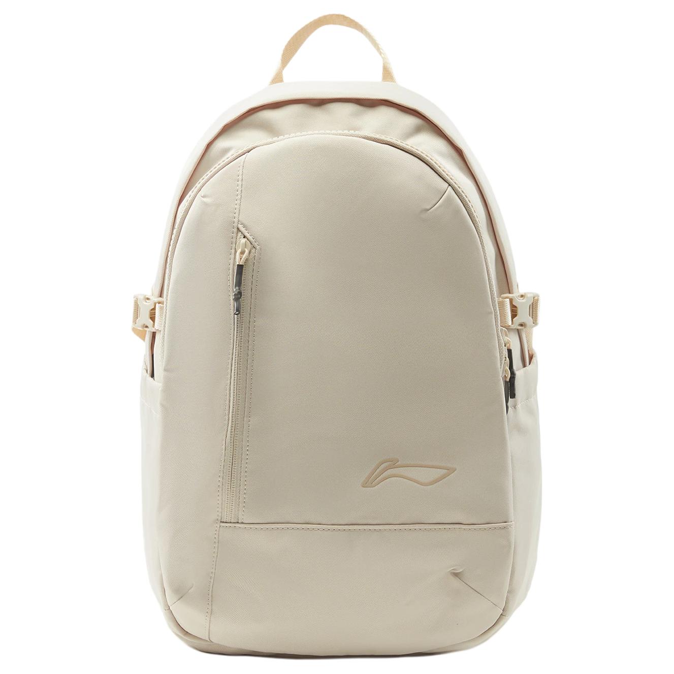 Li-Ning Fashion Versatile Zipper Backpack Unisex Backpacks Off-White ABSU227 Ivory