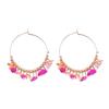 Bohemian Geometric Resin Hoop Earrings for Women - Holiday Style with Irregular Stone Design