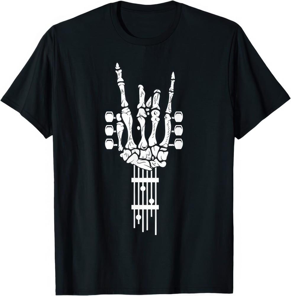 Rock N Roll Skeleton Guitar Rock Music Heavy Metal Punk Emo T Shirt