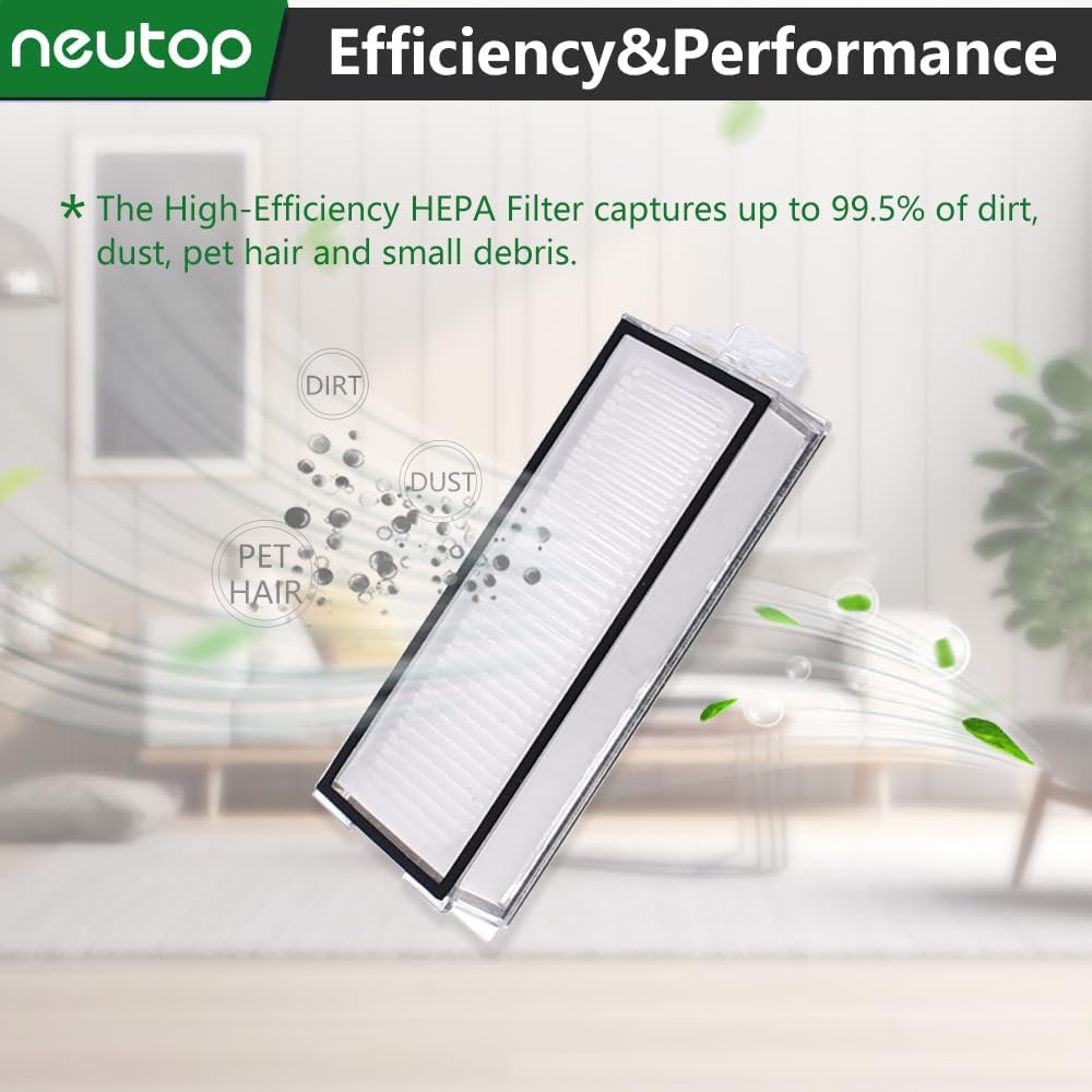 Neutop Replacement Filters Compatible with Roborock Q5 Pro/Pro+, Q7, Q7+, Q7 Max/Max+, Q8 Max/Max+, Robot Vacuum and Mops, 8-Pack.