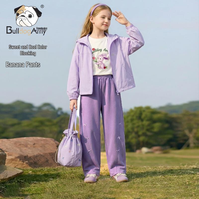 CHANZUIGOU Girls  Embroidered Bowknot Sweatpants 140 cm