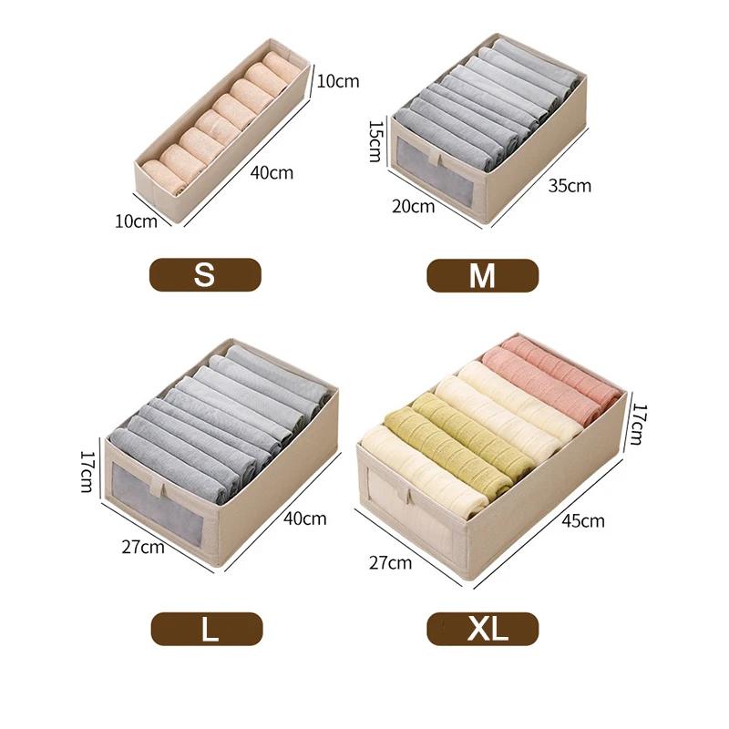 

Складной ящик для хранения ткани, видимый органайзер для ящиков гардероба, носков, одежды, органайзеров для нижнего белья, брюк, футболок, ящиков для хранения