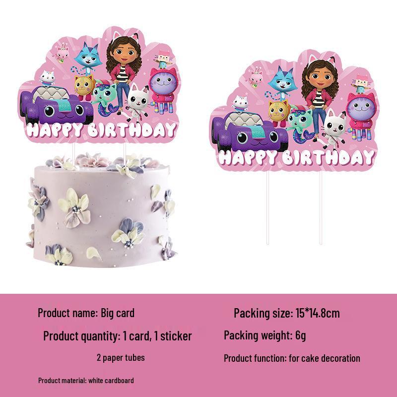 

Розовый набор для дня рождения «Кукольный домик Габби»: Тарелки, Чашки, Салфетки, Скатерть.