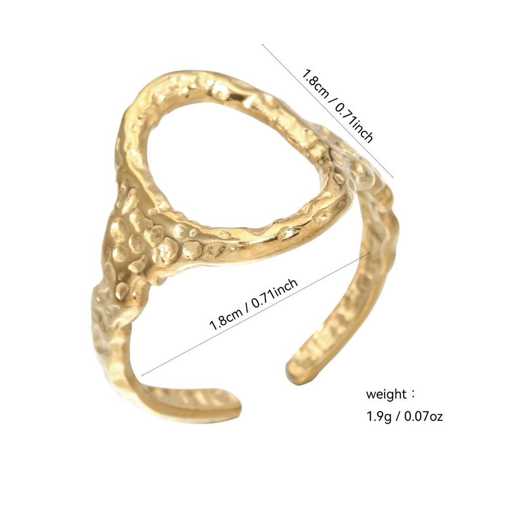 European & American Stainless Steel Hollow Round Ring - Fashionable, Simple, Versatile