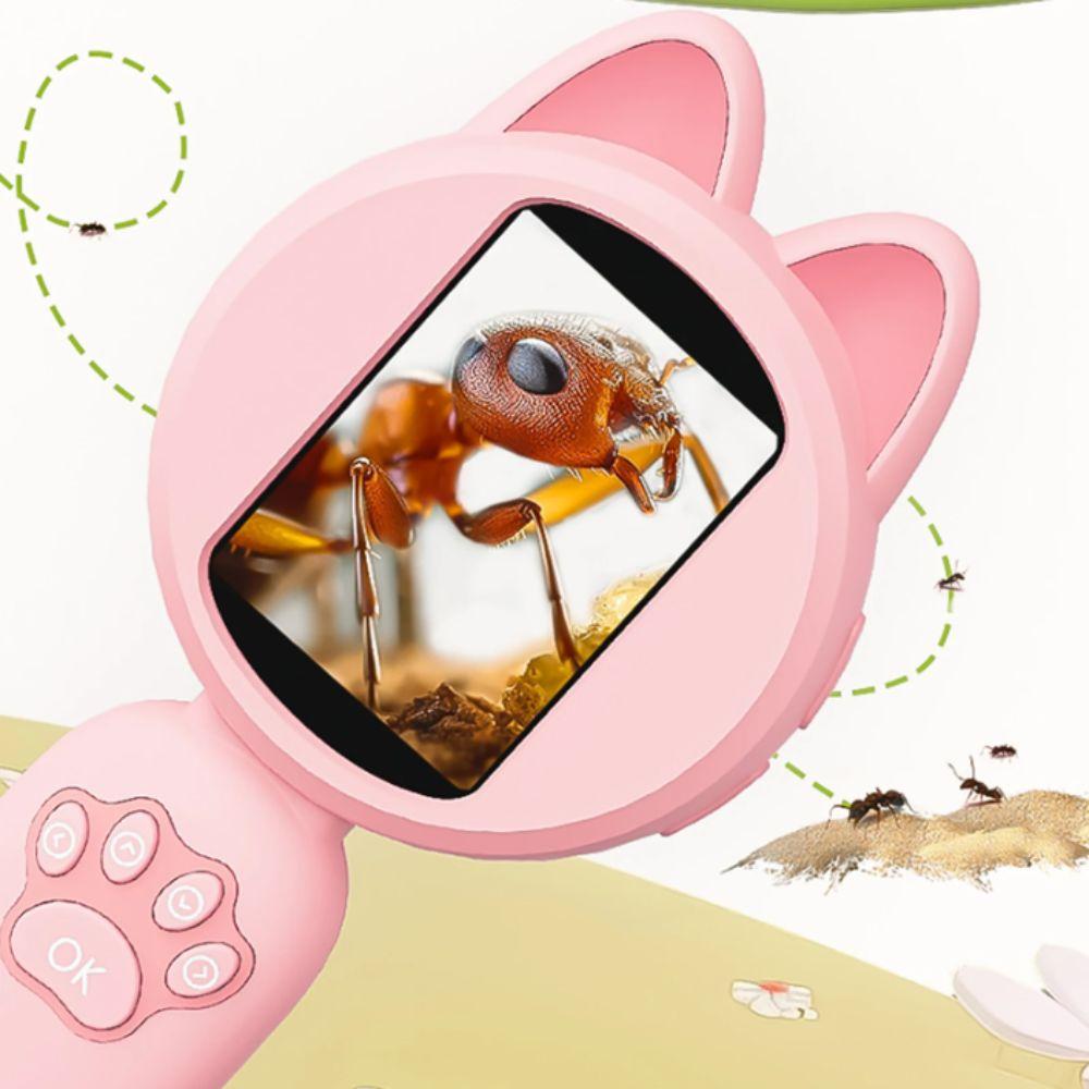 2 Zoll IPS-Bildschirm Handmikroskop 100-fache Vergrößerung Lupe für Kleinkinder