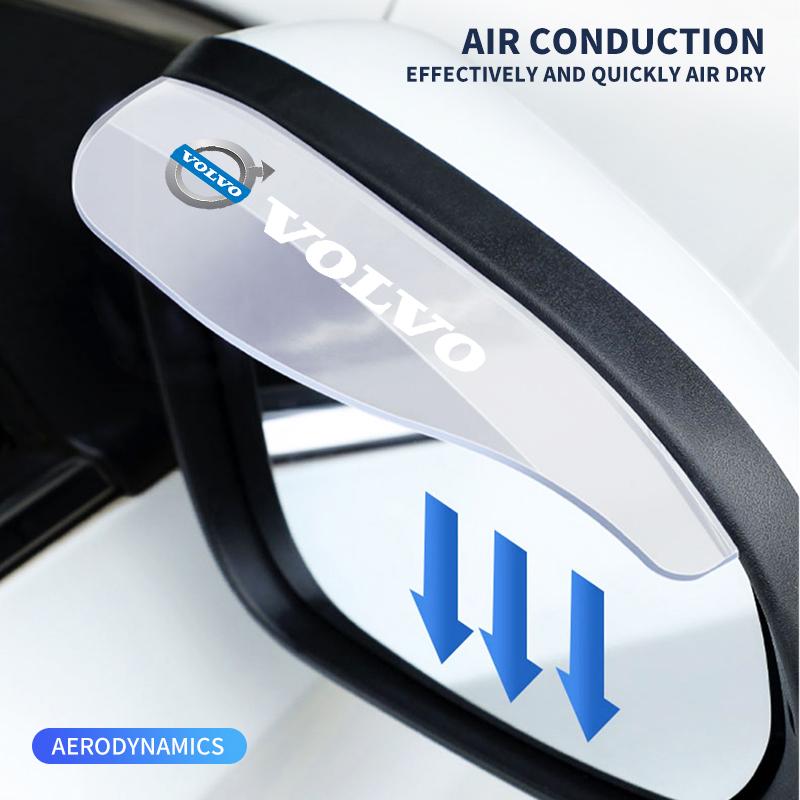 2 Stück Transparente Auto-Regenaugenbrauen für Volvo XC90 XC60 C30 T6 S60 C70 XC40 V40 XC70 V70 V60 V50 S80 S40 AWD V90 Autozubehör