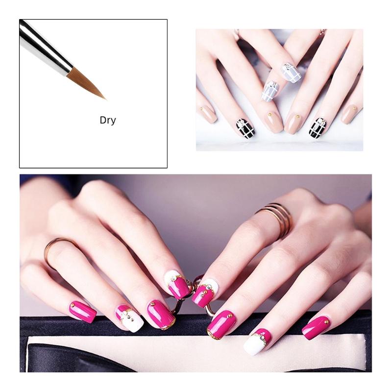 Nail Art Brush Nail Brush for Nail Art for Home Use and Professional Nail Salon Gel Nail Art Brush Clear Acrylic Handle